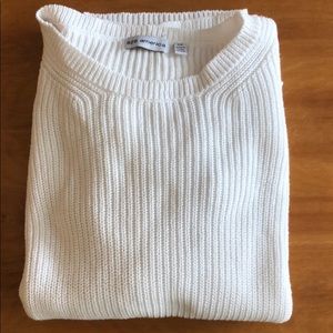 525 America White Ribbed Sweater, size XS